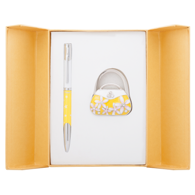 Набір подарунковий Sense: ручка кулькова+гачок для сумки (жовтий) LS.122031-08