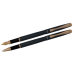 Комплект із перової ручки и ручки-ролера в подарунковому футлярі (чорна перлина)  Regal R12216.L.RF