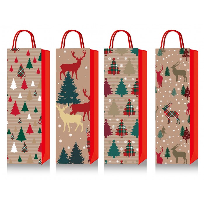 Пакет паперовий подарунковий Wine bottle 11х38х11см