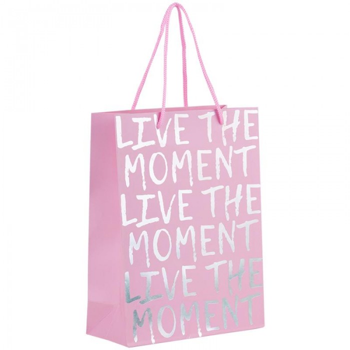 Пакет паперовий подарунковий 18х24см., Live the moment