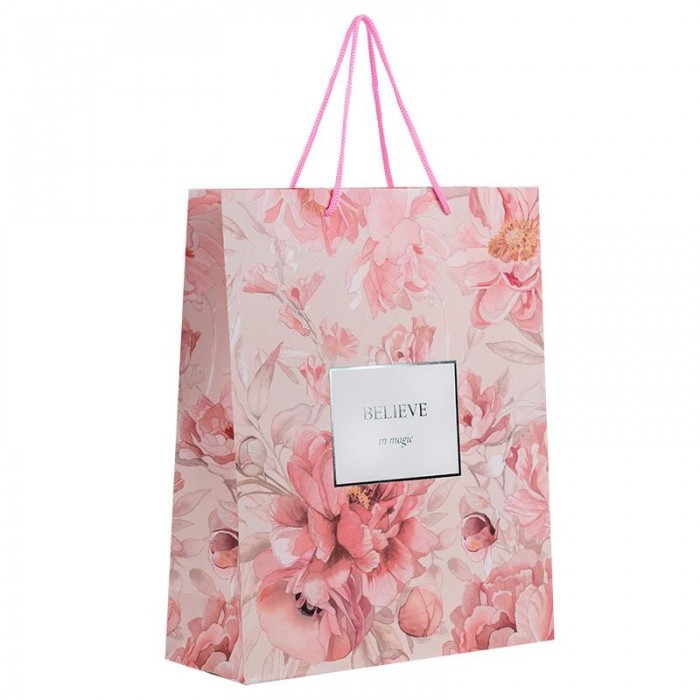Пакет паперовий подарунковий 26х32см., Peony Dreams