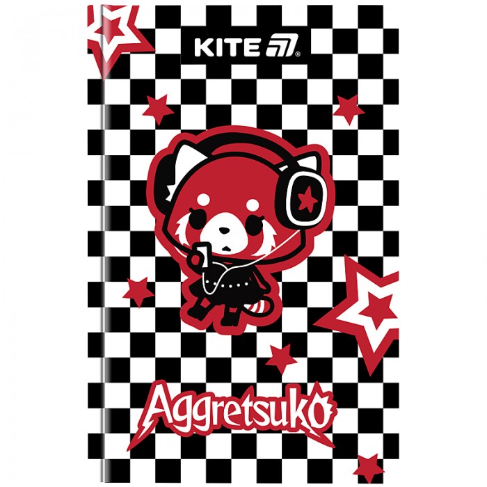 Книга записна в твердій обкладинці Aggretsuko, клітинка, А6, 80арк.