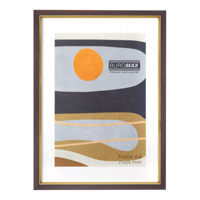Фоторамка пластикова 21х29,7 (А4) коричневий з золотом